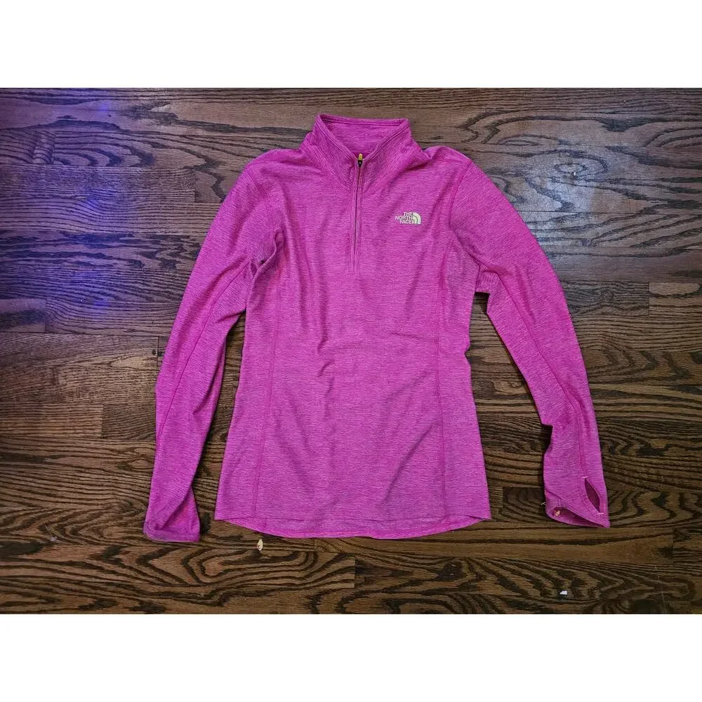 The North Face Women’s 1/4 Zip Pullover Pink Long Sleeve Athletic Top Size Small